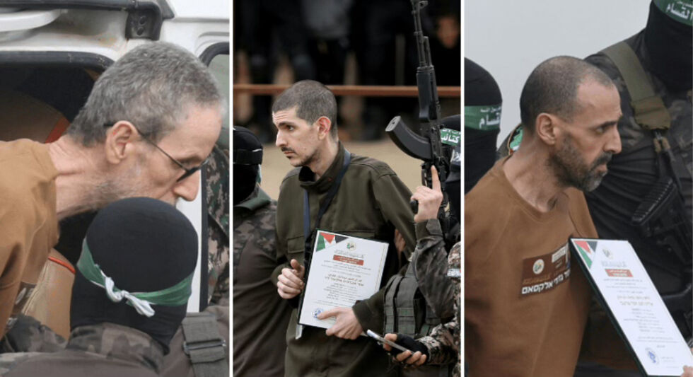 Ohad Ben-Ami, Or Levy og Eliyahu Sharabi ble løslatt i dag.
 Foto: GPO