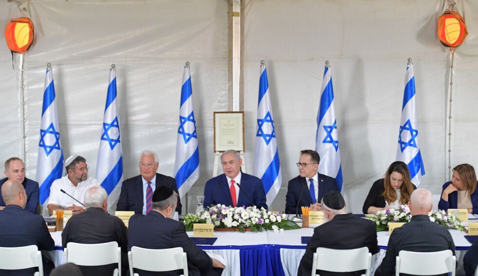 Den israelske regjeringens møte på Golan-høydene.
 Foto: Kobi Gideon/GPO