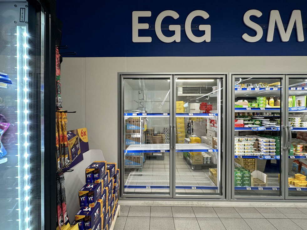 Flere dagligvarebutikker i Norge har gått tom for egg før påske. Nå opplever også svenske dagligvarebutikker at egg har blitt en populær vare for grensehandlende nordmenn.
 Foto: Cornelius Poppe / NTB