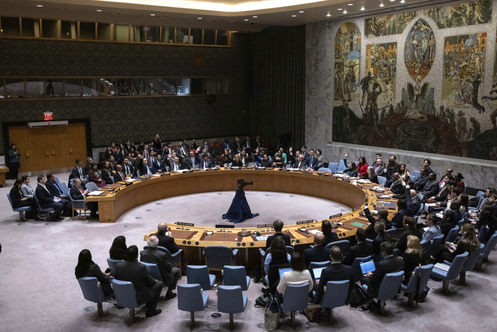 FNs sikkerhetsråd 18. april 2024.
 Foto: NTB/AP/Yuki Iwamura