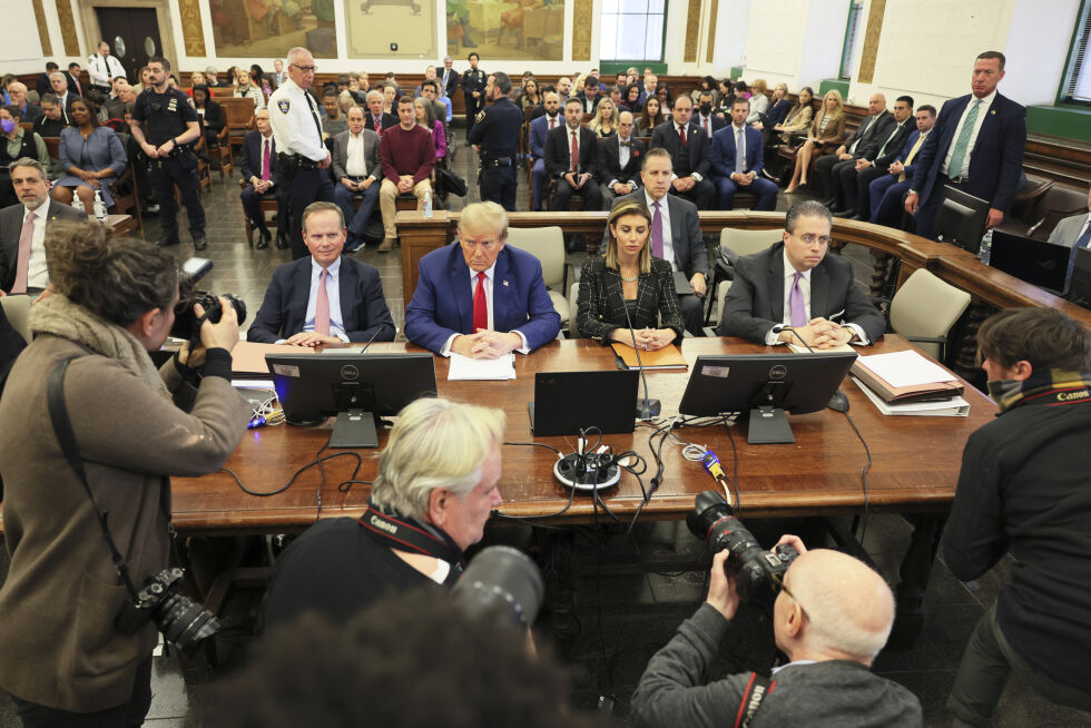 RETTSSAK: Donald Trump i Høyesterett i New York 11. januar 2024.
 Foto: Michael Santiago/Pool Photo via AP/NTB