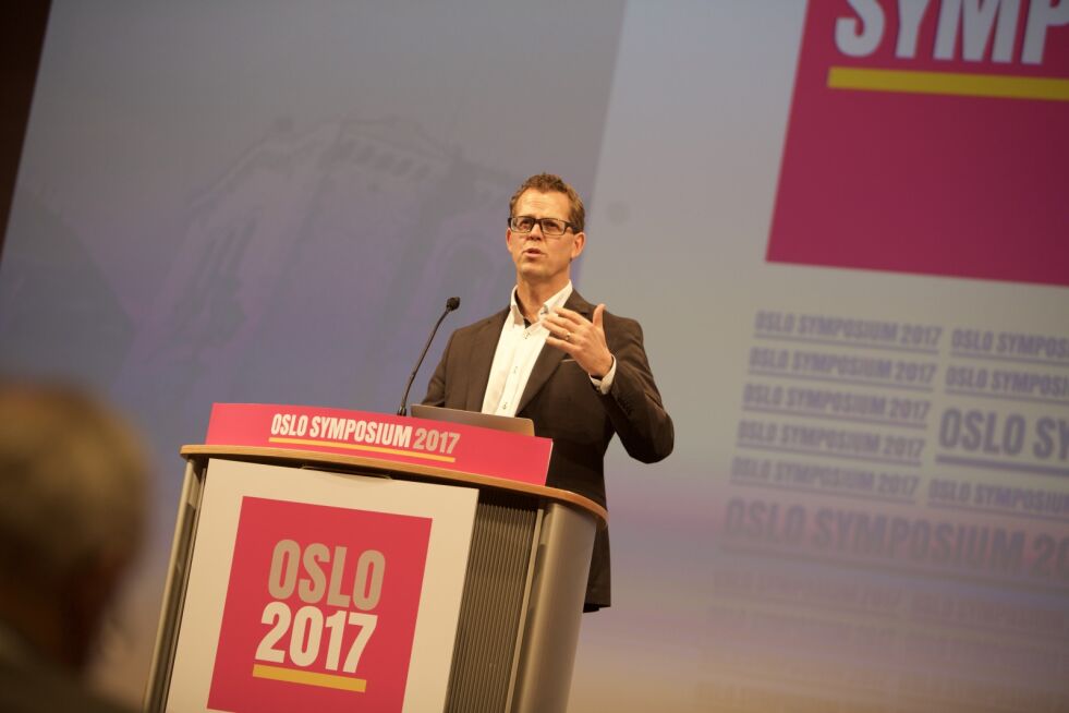 Patrik Sandberg talte på Oslo Symposium 2017.
 Foto: Marion Haslien