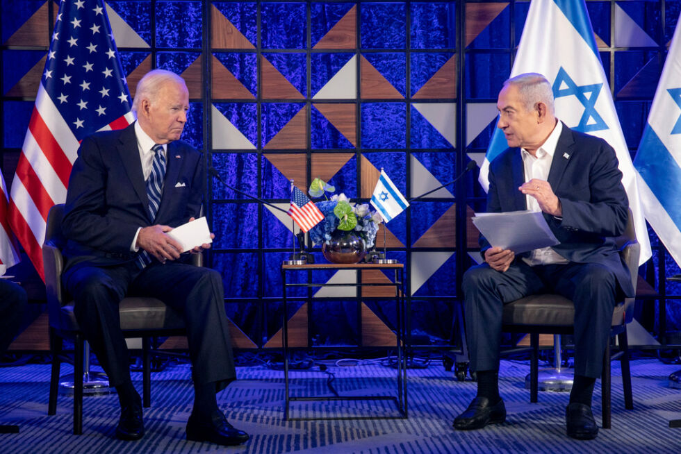 TOPPOLITIKK: Israels statsminister Benjamin Netanyahu her sammen med USAs president Joe Biden.
 Foto: Miriam Alster/Pool Photo via AP, File
