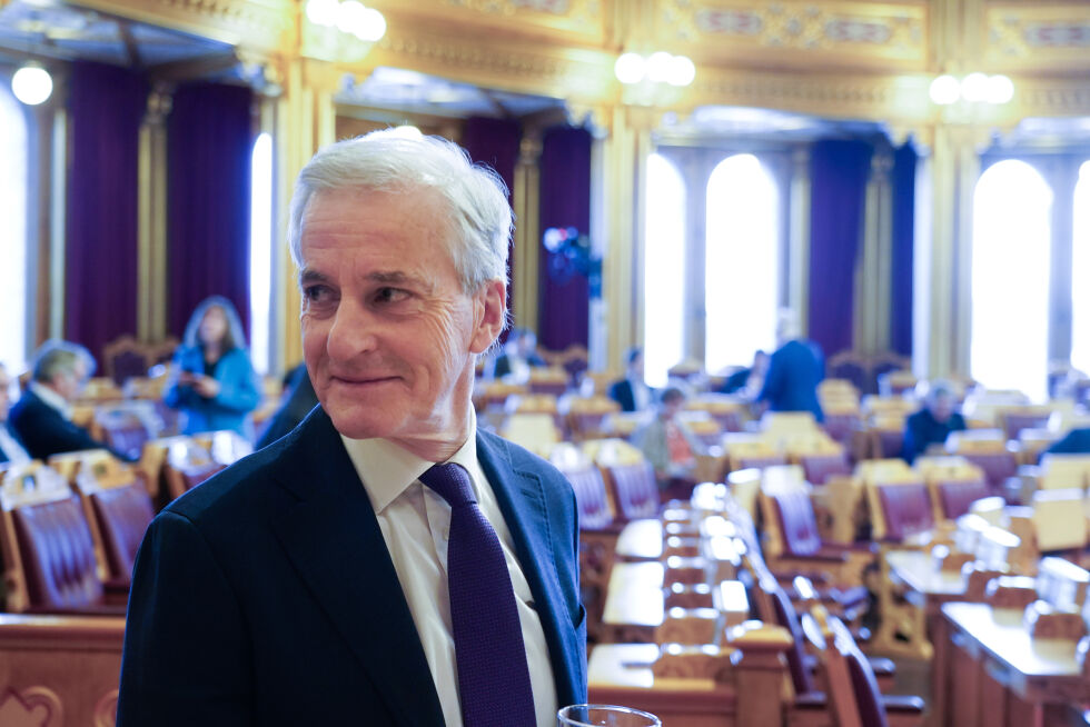 Statsminister Jonas Gahr Støre (Ap) under den muntlige spørretimen i Stortinget 7. februar 2024.
 Foto: Terje Bendiksby / NTB