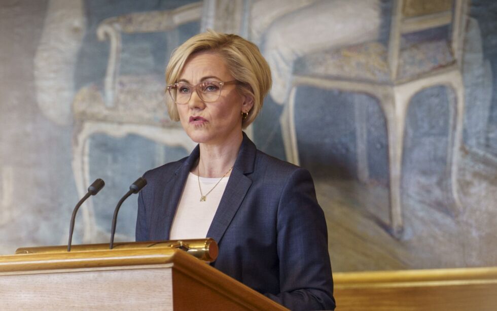 Helse- og omsorgsminister Ingvild Kjerkol presenterte mandatet for abortutvalget onsdag.
 Foto: Heiko Junge / NTB