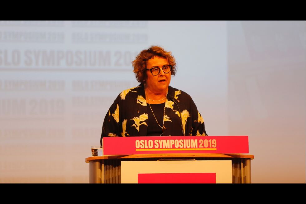 Olaug Bollestad vitnet om bakgrunnen for sin tro og sitt politiske engasjement, da hun talte på Oslo Symposium.
 Foto: Tor-Bjørn Nordgaard