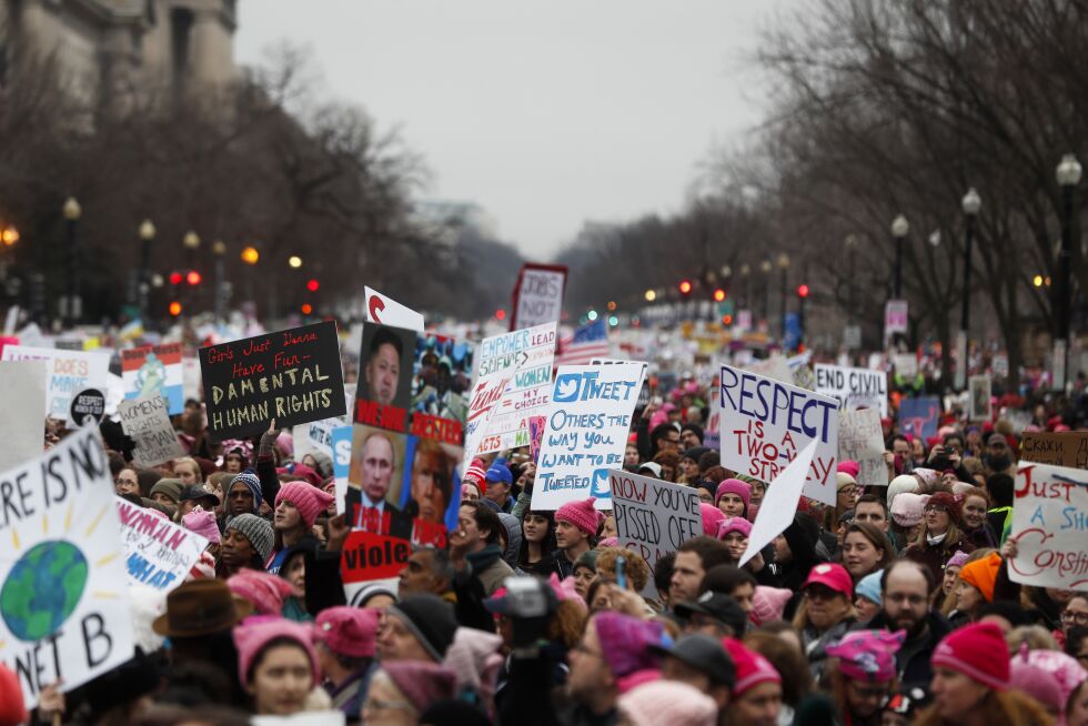 Demonstrasjonar i USA: Mot eit demokratisk val og mot at lovnader blir haldne.
 Foto: AP