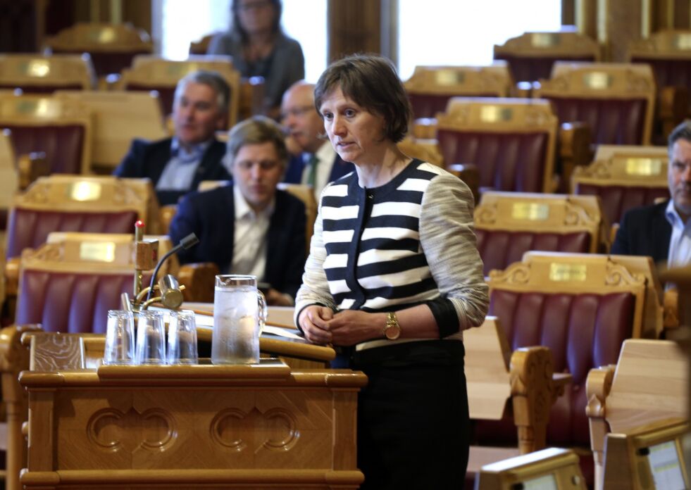 Stortingsrepresentant Kjersti Toppe (SP) er blant deltakerne i årets politiske debatt under Norge IDAGs sommerkonferanse på Bildøy.
 Foto: NTB Scanpix