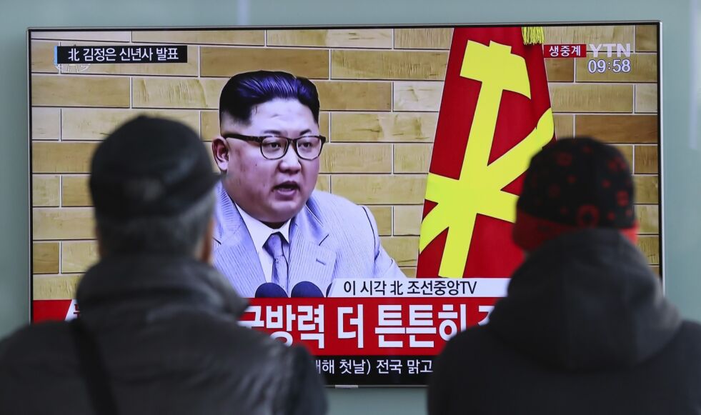 Kim Jong-uns la an en forsonende tone overfor Sør-Korea i sin nyttårstale, men den nordkoreanske lederens budskap til USA var langt mer krigersk.
 Foto: NTB scanpix