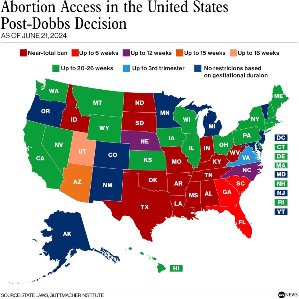 Foto: ABC News, State laws, Guttmacher Institute