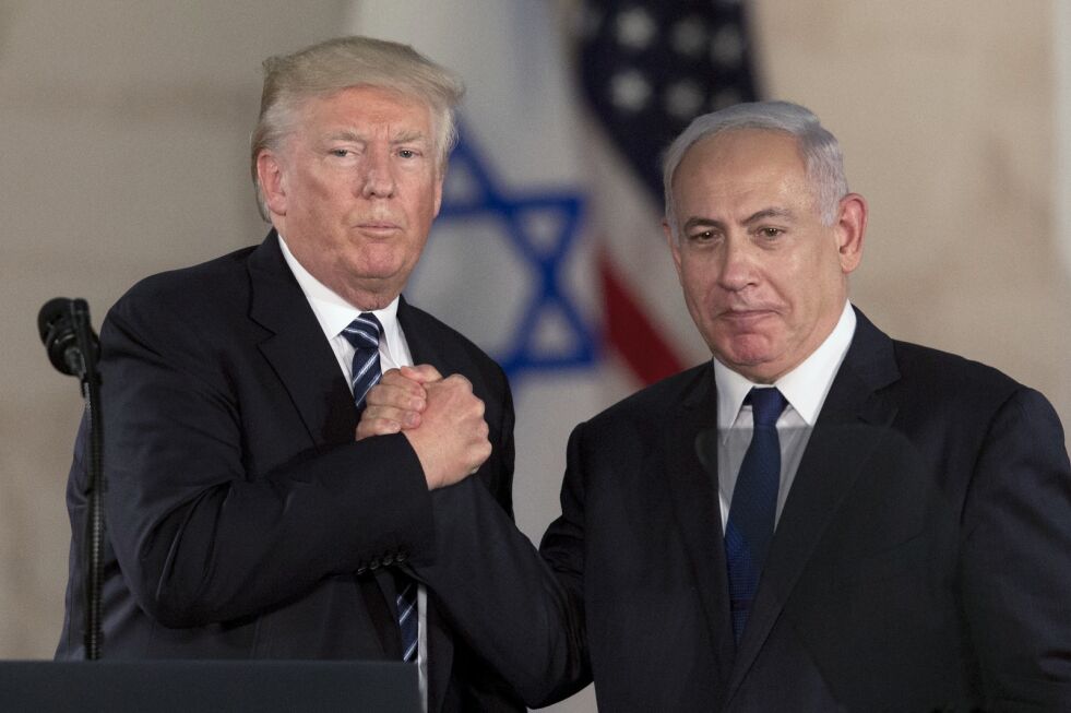 Kunngjør: President Trump, her avbildet sammen med Israels statsminister Benjamin Netanyahu, under Trumps Israelbesøk i mai, ventes å komme med en erklæring om at Jerusalem er Israels evige hovedstad, kommende uke.
 Foto: NTB scanpix