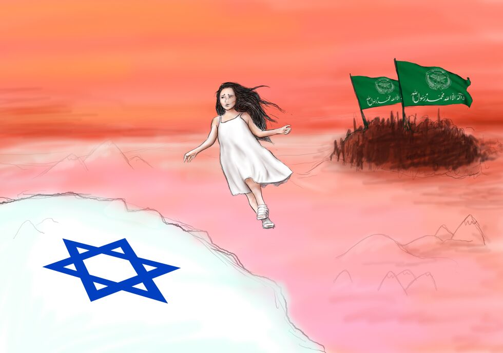 Løp mot Israels grense: Det var beskjeden den 13 år gamle libanesiske Brigitte Gabriel fikk fra sin far da de trodde at PLO ville innta landsbyen deres. Hun slapp å løpe fra foreldrene fordi Israel invaderte Libanon den natten, og gav dem den nødvendige beskyttelse.
 Foto: Sollin A. Sæle
