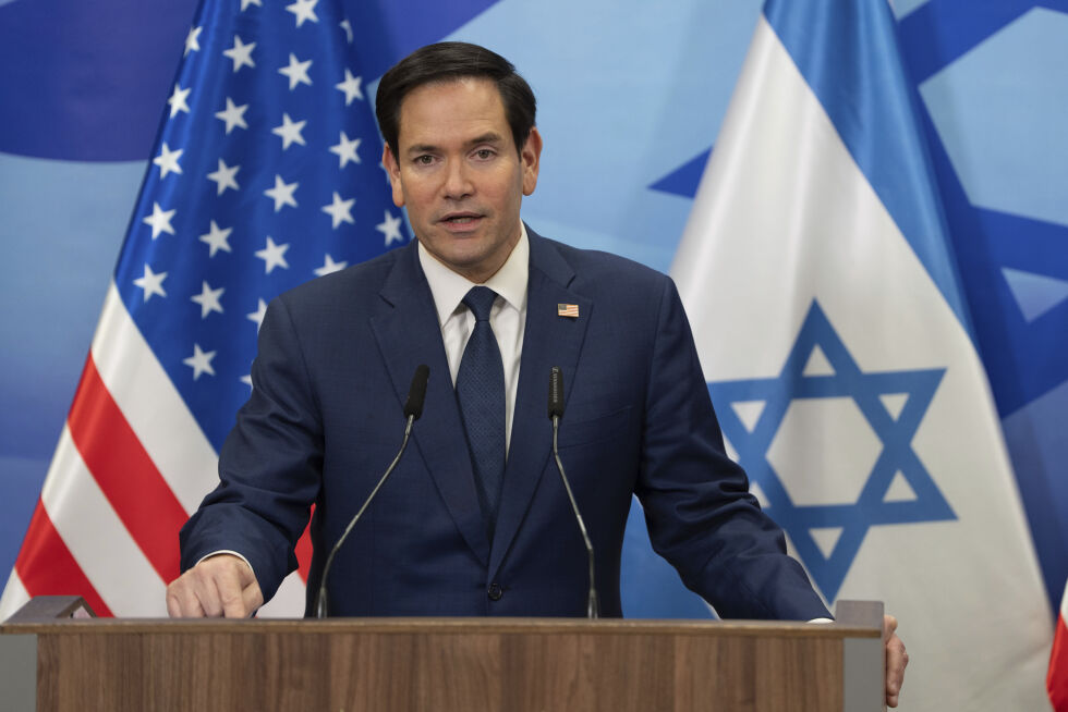 USAs utenriksminister Marco Rubio har benyttet seg av en nødautorisasjon for å levere våpen til Israel.
 Foto: NTB/AP/Ohad Zwigenberg,