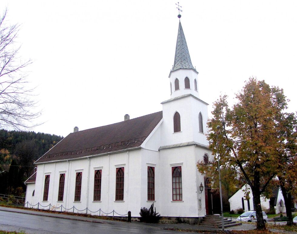 SELGES: Kongsberg metodistkirke er avtalt solgt til Oslo katolske bispedømme.
 Foto: Stig Rune Pedersen, Wikimedia Commons.