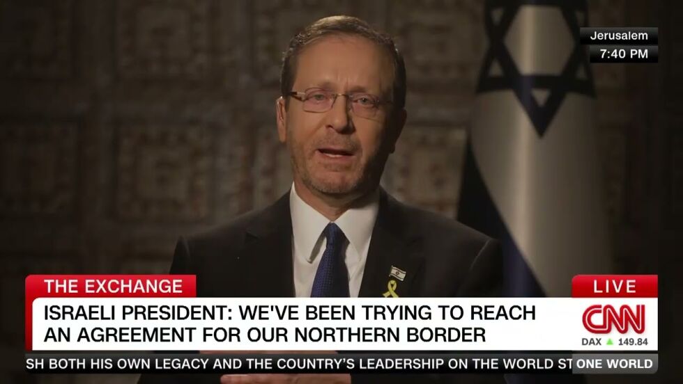 President Isaac Herzog intervjuet på CNN