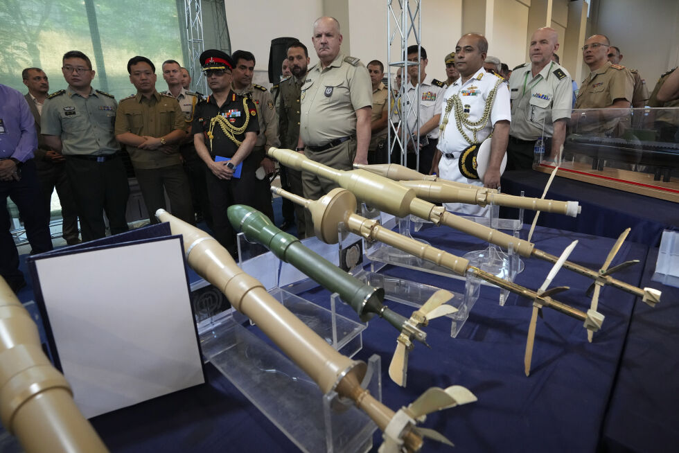 Fremvisning av nyutviklede våpen i Teheran, onsdag 23. august 2023.
 Foto: AP Photo/Vahid Salemi/NTB.