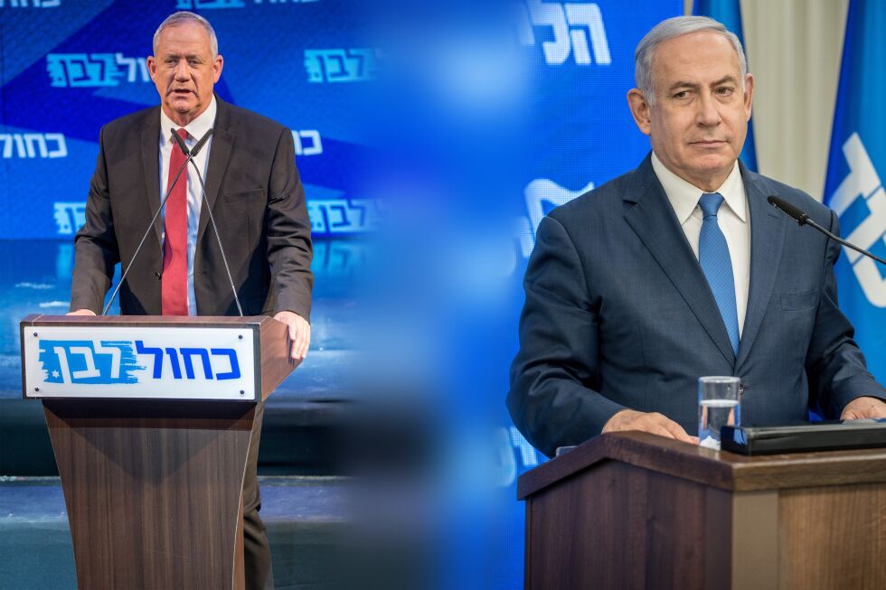 Benny Gantz og Benjamin Netanyahu, lederne for Israels to største partier.
 Foto: Kobi Richter/TPS