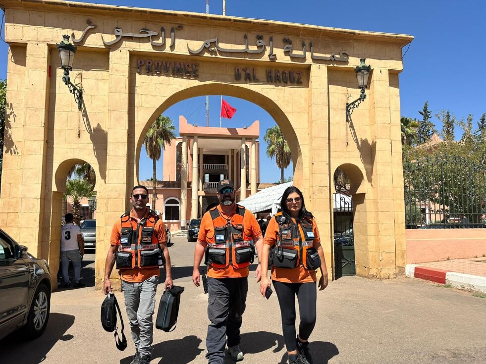 Et redningsteam fra Israel er på plass i de jordskjelvrammede områdene i Marokko.
 Foto: United Hatzalah