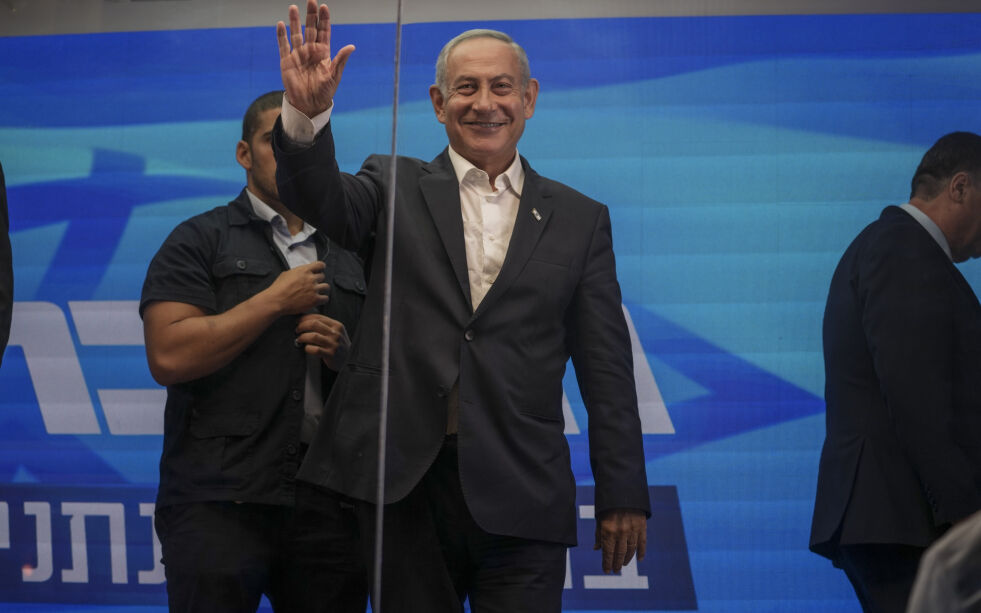 Benjamin Netanyahu ligger an til å gjøre comeback som statsminister i Israel.
 Foto: Ariel Schalit/AP/NTB