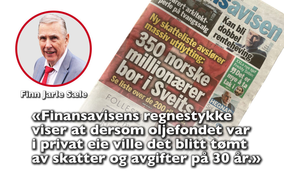 Foto: Faksimile Finansavisen 3.mai 2023. Foto: Collage Norge IDAG