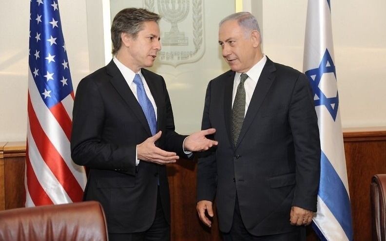 Antony Blinken i et tidligere møte med statsminister Benjamin Netanyahu.
 Foto: David Azagury / USAs Ambassade