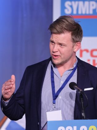 Kim Richard Strysse talte på Oslo Symposium 2023.
 Foto: Eli Bondlid