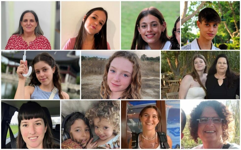 Disse 13 gislene ble løslatt i kveld fra fangenskap på Gaza-stripa.
 Foto: Twitter / X
