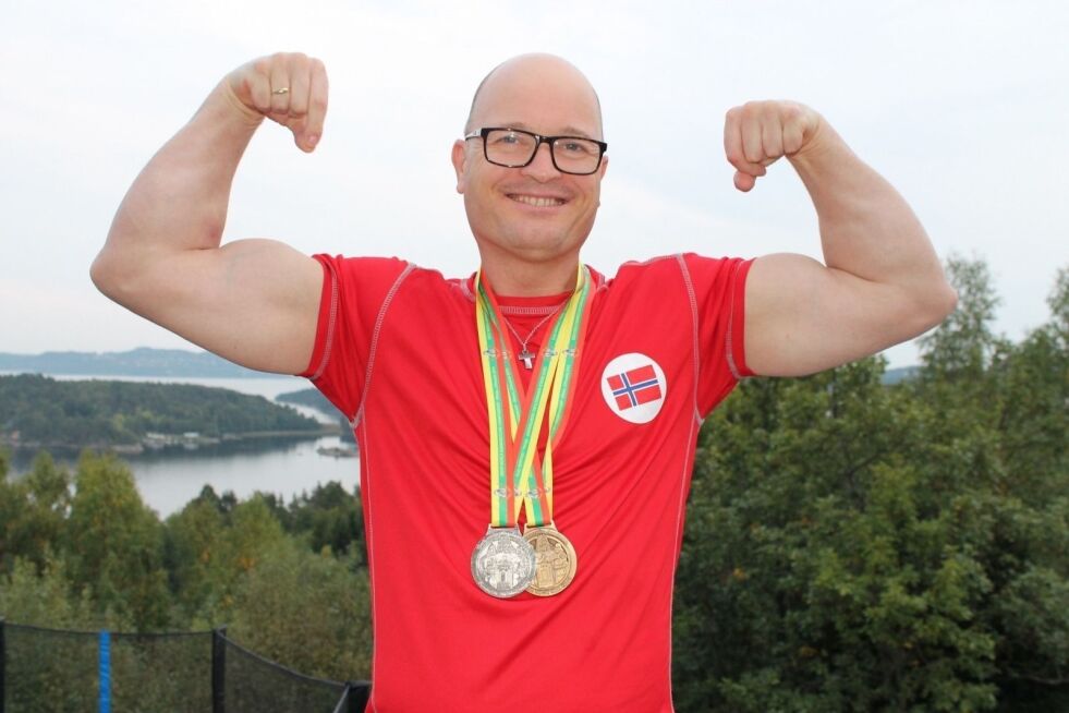 FAMILIEMANN: Øyvind Birkeland ble verdensmester i masterklassen – 90 kg i 2012. Nå prioriterer han familien.
 Foto: Privat