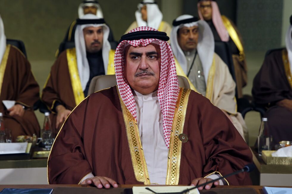 HISTORISK: Bahrains utenriksminister Khalid Al Khalifa kom med anerkjennende uttalelser om Israel under det amerikanskledede toppmøtet i forrige uke. Arkivfoto: AP / NTB Scanpix