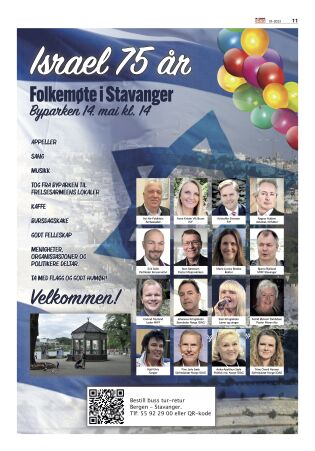 Israel fyller 75 år: Vi feirer med stort folkemøte i Stavanger