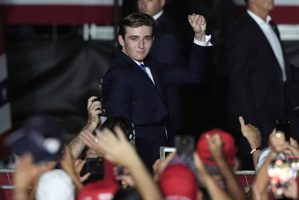 Barron Trump under et valgkampmøte på Trump National Doral Miami i juli Florida.
 Foto: NTB/AP