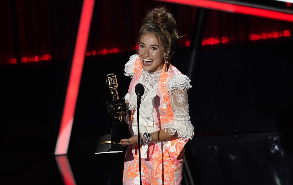 Lauren Daigle tar imot prisen for den beste kristne artisten ved Billboard Music Awards onsdag 14. oktober 2020 på Dolby Theatre i Los Angeles. Illustrasjonsbilde.
 Foto: Chris Pizzello/AP/NTB