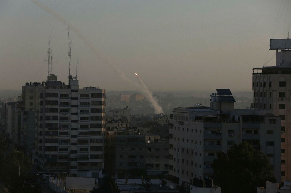 Rakettangrep mot Israel fra Gaza-stripen.
 Foto: Majdi Fathi/TPS