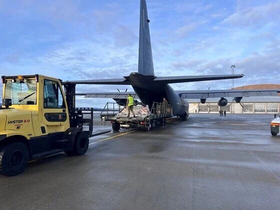 Norge sendte transportfly til Tyrkia.
 Foto: Stine Gaasland, Forsvaret.