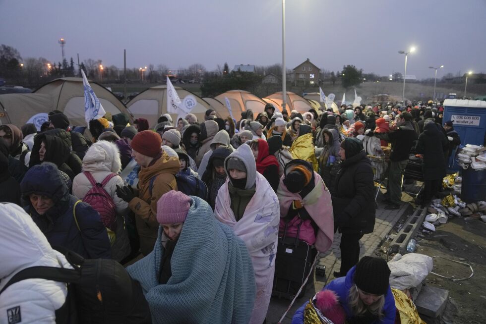 Ukrainske flyktinger i POlen.
 Foto: Ap