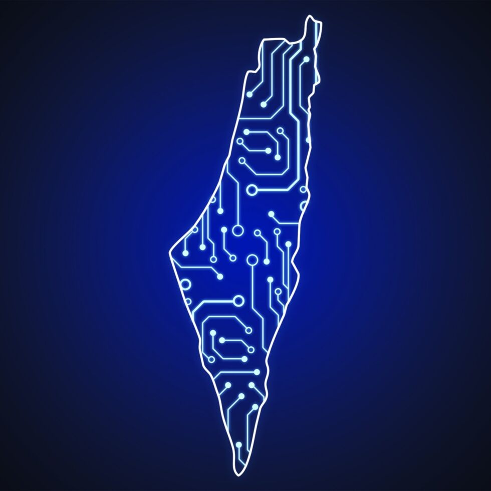 Dataanimert kart over Israel. Illustrasjonsbilde.
 Foto: TPS