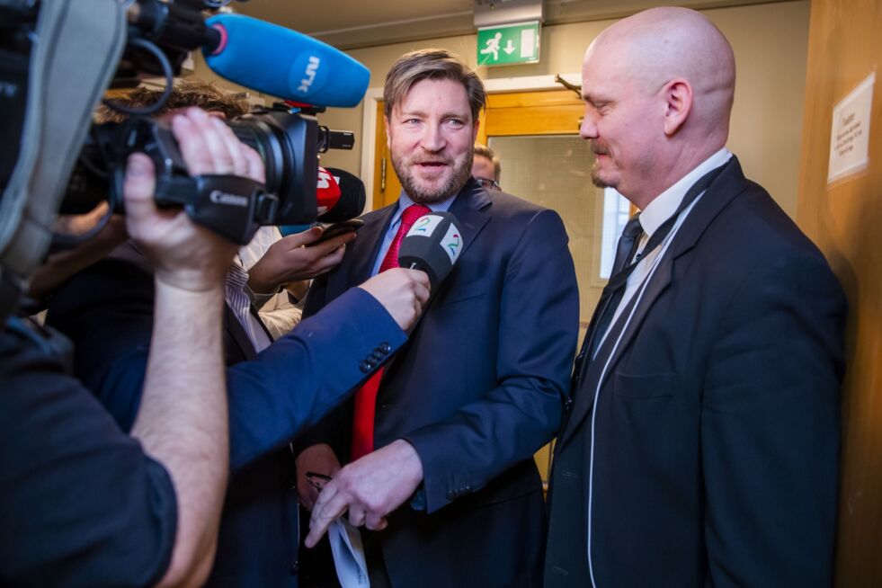 Stortingsrepresentant Christian Tybring-Gjedde på vei inn til gruppemøtet i Frp i Stortinget forrige uke.
 Foto: Håkon Mosvold Larsen/NTB Scanpix