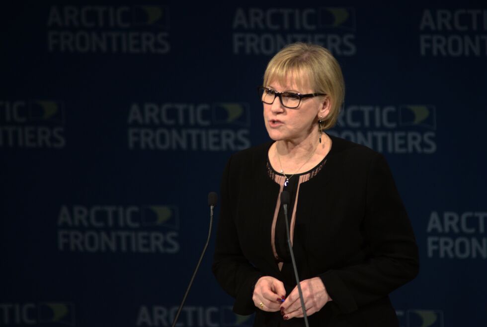 Sveriges utenriksminister Margot Wallström under en konferanse i Tromsø tidligere i år.
 Foto: Rune Stoltz Bertinussen / NTB scanpix