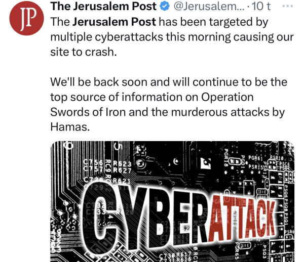Jerusalem Post var hacket - lå nede