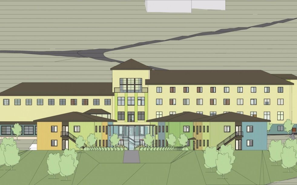 BYGGER: Sjøholt Folkehøgskole investerer 65 millioner kroner i renovert hovedbygg og to nye internatbygg.
 Foto: Sjøholt Folkehøgskole