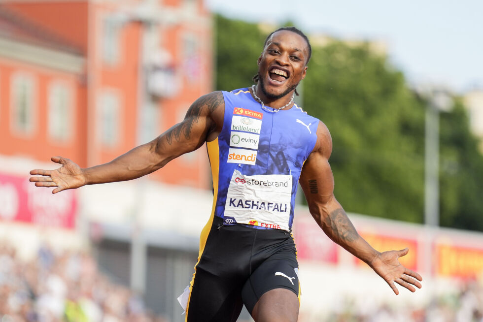 VERDENSMESTER: Salum Kashafali vant VM-gull på 100 meter Paris. Bildet er fra Bislett Games i juni, der han satte verdensrekord på samme distanse med tiden 10,37.
 Foto: Fredrik Varfjell / NTB