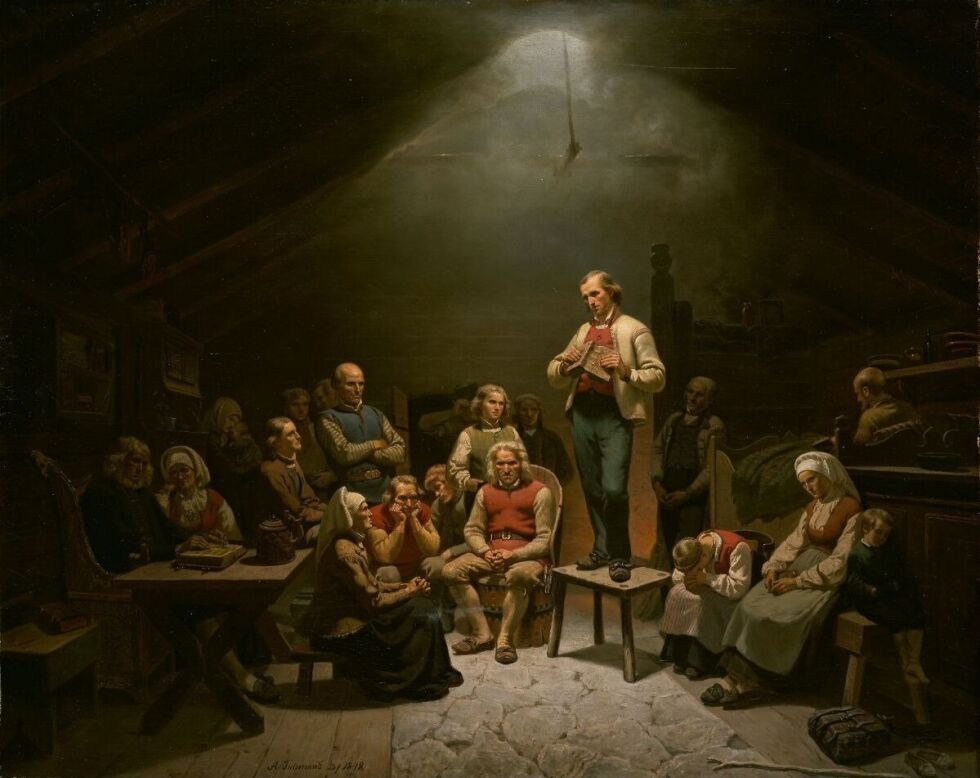 Haugianerne, malt av Adolph Tidemand, 1848.
 Foto: Nasjonalmuseet (CC BY SA 3.0)