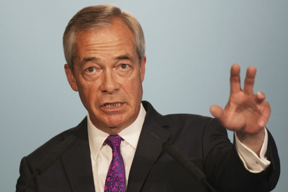 Nigel Farage er kjent for å ha ledet Brexit, da Storbrittania trakk seg ut av EU.
 Foto: NTB/AP/Alastair Grant