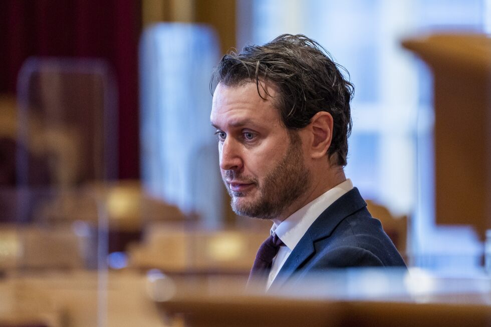 ADVARTE: Helge Andre Njåstad (FrP) advarte Stortinget mot utvanning av loven om flagging på kommunens offentlige bygninger.
 Foto: NTB