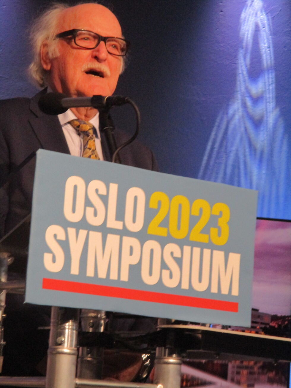 Professor og forfattar Kjell Tveter på Oslo Symposium 2023.
 Foto: Ivar Fjeld