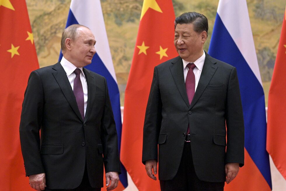 Gode venner: Russlands president Vladimir Putin og Kinas president Xi Jinping her sammen i Beijing 4. februar i år.
 Foto: Ap