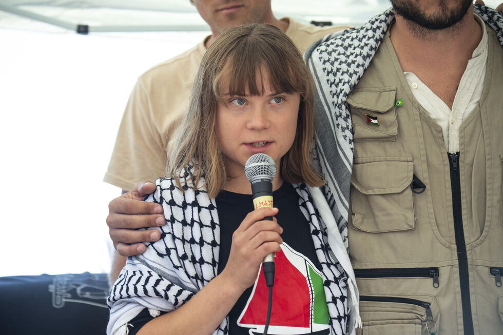Aktivist: Greta Thunberg og hennes Hamasvenner kan prise seg lykkelig over at Israel hindret dem fra å komme seg inn i Gaza.
 Foto: Foto: Ap/NTB.