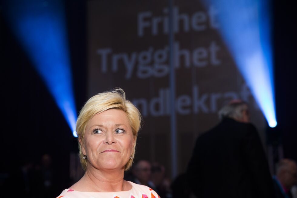 FrP-leder Siv Jensen under partiets landsmøte i 2016.
 Foto: NTB Scanpix