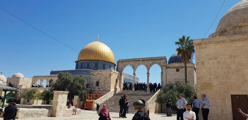Oppe på Tempelhøyden i Jerusalem.
 Foto: TPS