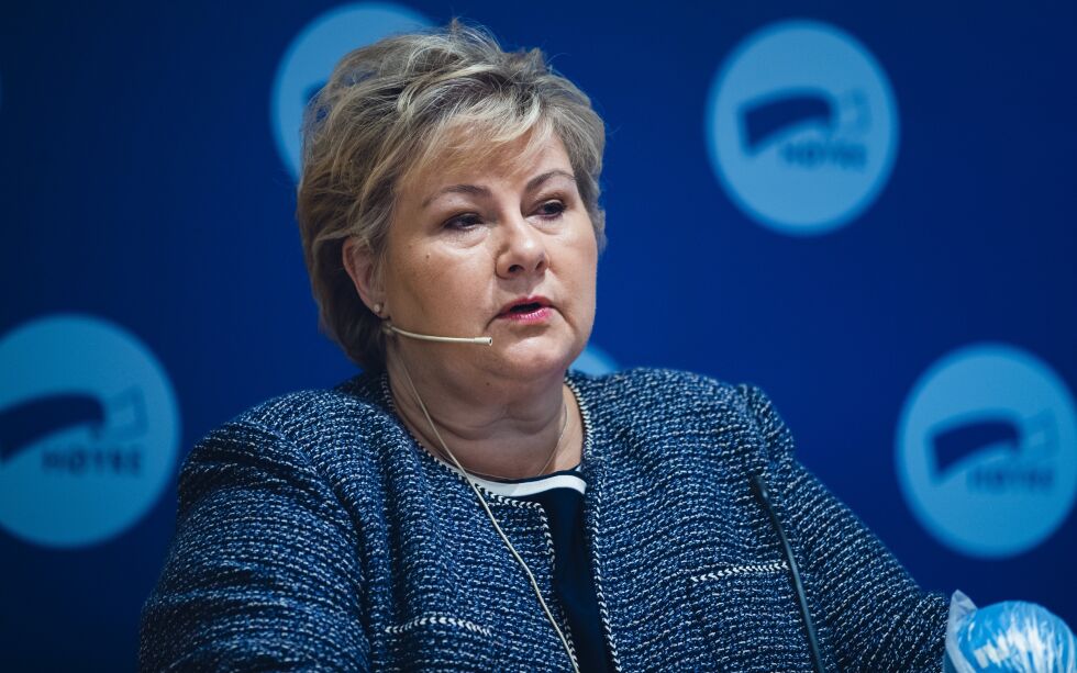 Statsminister Erna Solberg taler til landsmøtet i dag på Gardermoen. Arkivbilde.
 Foto: Jil Yngland / NTB Scanpix